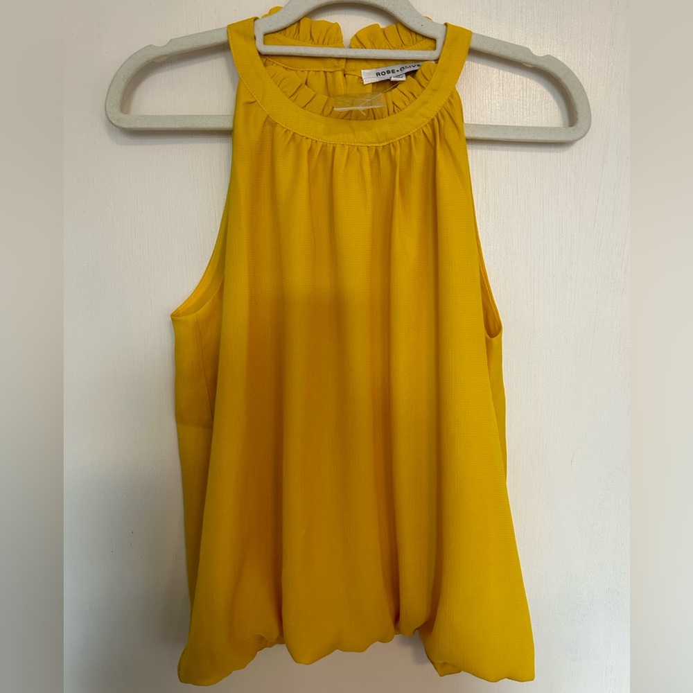 Yellow Sleeveless Blouse